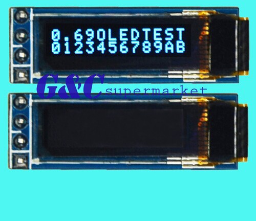 Top 3V ~ 5.5V 0.69" I2C 128x64 Monochrome OLED display module White NEW - Bild 1 von 1