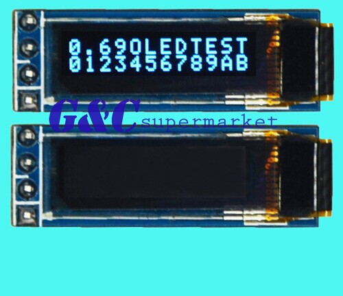 Top 3V ~ 5.5V  3-5.5 0.69" I2C 128x64 Monochrome OLED display module White A3GS - Afbeelding 1 van 1