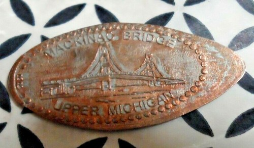Mackinac Bridge elongated penny Paradise MI USA cent Tahquamenon Brewery coin