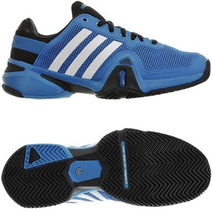 blue and white tennis shoes