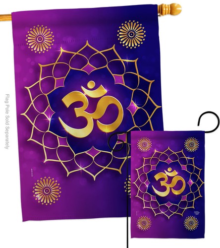 Bandiera da giardino Om fede religiosa decorativa piccolo regalo cortile casa striscione - Foto 4 di 19