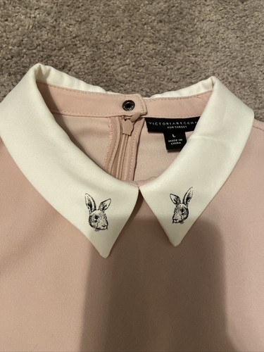 Victoria Beckham for Target pink dress bunny rabbit collar L large girls Easter - Picture 2 of 7