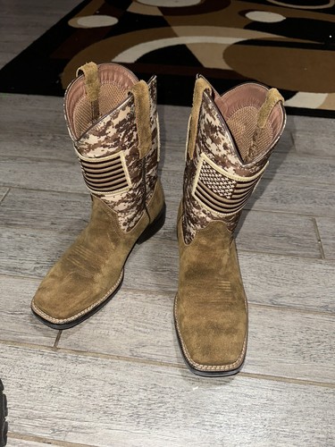 Men's Ariat Sport Patriot Western Boots Camo American Flag 10019959 Size 7 - 第 5/6 張圖片