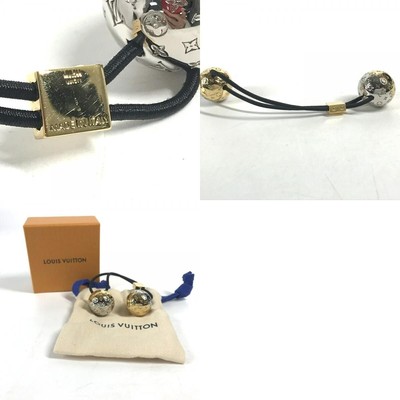 LOUIS VUITTON M80266 Nanogram Scrunchie Planet LV Hair Tie, Women\'s, Gold/Silver Louis Vuitton Scrunchie Nanogram Planet LV Hair Tie M80266  main image 4