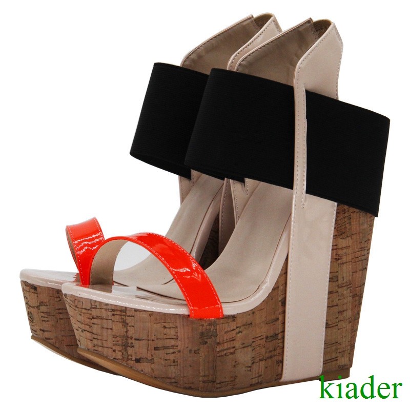 donna Party Platform Super Wedge Heels Pump scarpe Mixed Coloree Sandals Open Toes donna Party Platform Super Wedge Heels Pump scarpe Mixed Coloree Sandals Open Toes