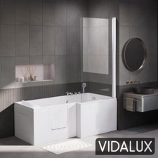 Vidalux Coniston Walk In Shower Bath - Right Hand Standard With Shower Screen