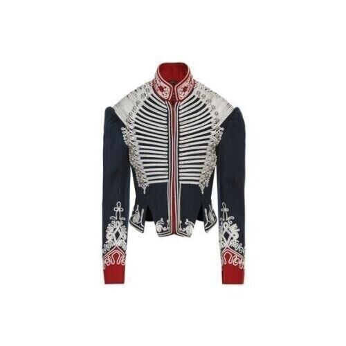 New Military Jacket Navy Blue And Red Wool Coat eBay