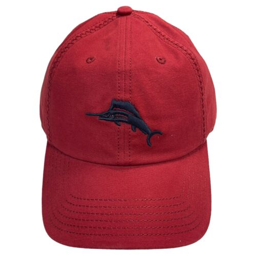 Tommy Bahama Baseball Cap Adjustable Brick Red with Black Marlin Logo OS - Picture 2 of 10