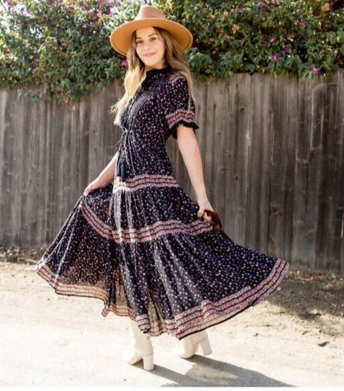 Free People Maxi Dress Black Size S Black NEW RRP 148 Rare Feelings fp79