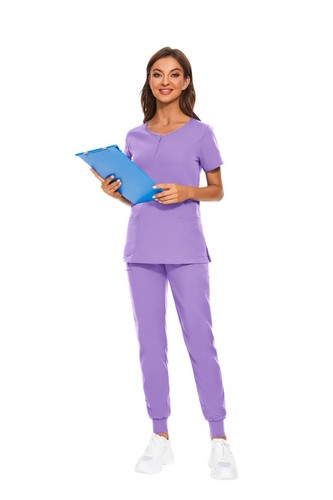 Stretch Scrubs For Women Set Nurse Uniform Scrub Jogger Set Women Black Scrubs - Picture 30 of 32