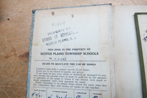2- CHECKED OUT BOOKS FROM THE  SCOTCH PLAINS TOWNSHIP SCHOOLS  NJ 1931 RARE - Bild 2 von 15