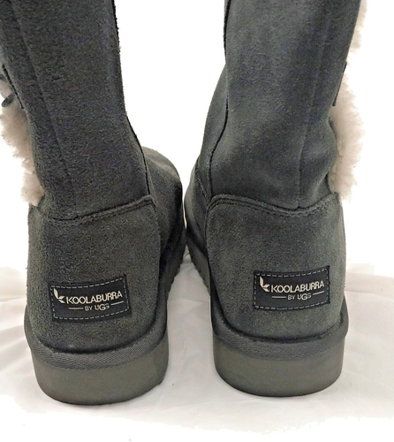 Koolaburra By UGG Kinslei Size 7 Tall Gray Suede Faux Fur Boots 1096409 - Picture 3 of 10