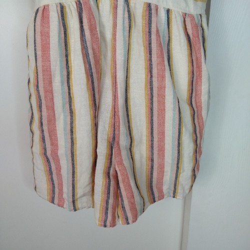 American Eagle Striped Linen Blend Romper Women Size XS Kimono Sleeve - Picture 4 of 14