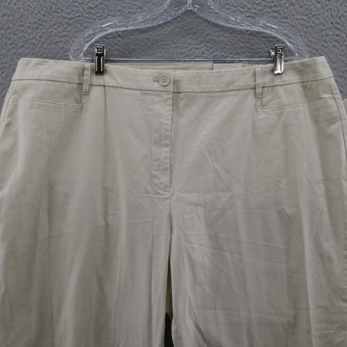 Talbots Womens Stretch Twill Crop Pants 24W Beige Elastic Waist High Waist NEW - Picture 2 of 15