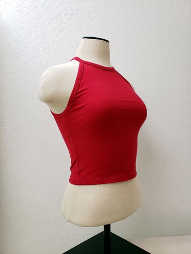 Women Casual Basic Solid Sleeveless High Neck Crop Cami Top Shirt RT13673 - Picture 23 of 23