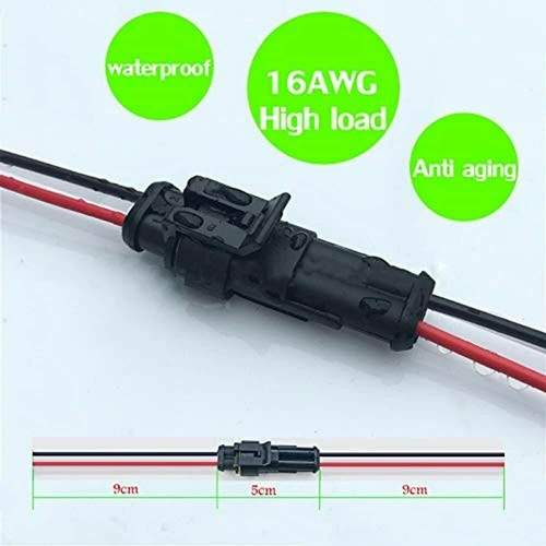 Weg Auto Wasserdicht Elektrischer Stecker, 16 AWG 2 Pin Stecker Auto Kabel Stecker - Bild 4 von 12