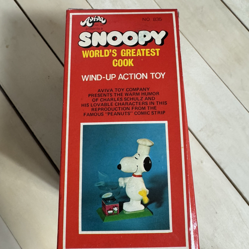 Vintage Aviva Snoopy World's Greatest Cook Aufziehspielzeug in Box Peanuts - Bild 2 von 5