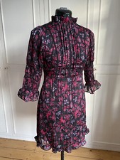 high neck black urban outfitters dress with pink flowers