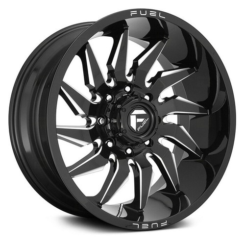 20 FUEL SABER WHEELS GLOSS BLACK MILLED RIMS 1500 D74420008447 TWISTED BLADE - Picture 5 of 7