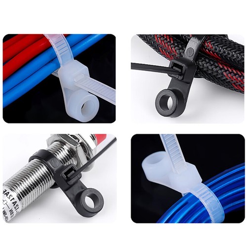 Nylon Kunststoff Kabelbinder Schraubloch Befestigung Verschlussschlaufe Bündel Gurt Verpackung Zip Tie - Bild 7 von 21