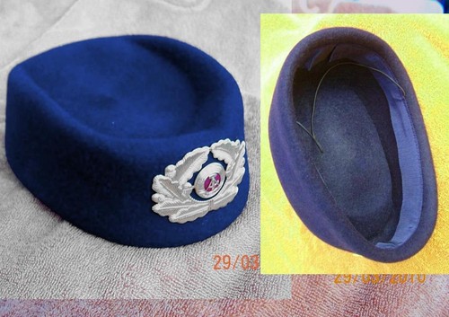 DDR - MDI  Damen Mütze "Kaffebohne "DR ReichsbahnPolizei  Filz KAPPE ,Marineblau - Bild 1 von 2