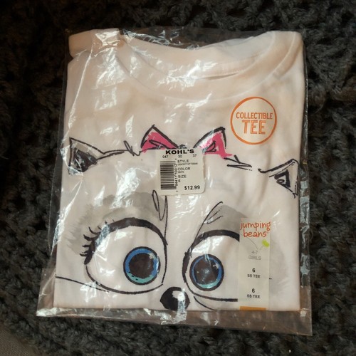 NWT~ Secret Life of Pets Girls 6 White Fluff Love Short Sleeve T-Shirt Tee Shirt - Picture 2 of 3