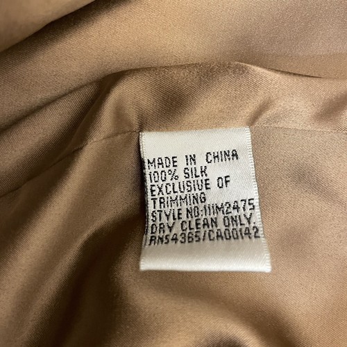 Peter Nygard 100% Silk Brown Confetti Dot Open Front Vintage Evening Jacket sz L - Picture 10 of 12