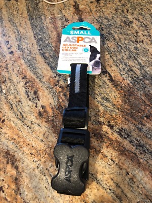 ASPCA Small Dog Collar Black LED Light Up Neck Size 14''-17'' ADJUSTABLE NEW