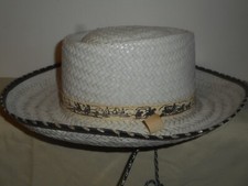 Vintage Child's Western COWBOY  INDIANS Woven Straw Hat 1950's UNION MADE USA