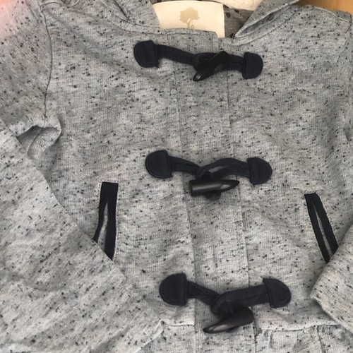 Tucker + Tate Zip Toggle Lightweight Sherpa Hoodie Jacket Girls size 3 Blue Navy - Picture 4 of 9