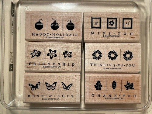 Stampin Up Gummistempel Take Three - Grüße für alle Anlässe - 6er Set - EUC - Bild 1 von 2