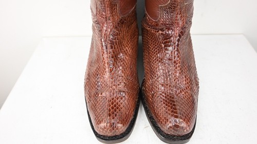 Vintage unbranded exotic leather cowboy boots in bourban size EU42/UK7.5/USM8.5 - Picture 8 of 13