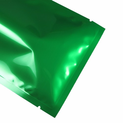 100 piezas Nuevas Bolsas Mylar Planas Verde Brillante Lámina Metálica Abiertas Top 4x6cm (1.6x2.4in) - Imagen 4 de 4