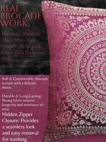 SET OF 5 HANDMADE SILK BROCADE CUSHION COVER 16X16 MANDALA BOHO HOME DECOR THROW - Picture 2 of 17