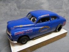 1/24 SCALE MPC 1949 MERCURY POLICE PATROL BLUE SLOTCAR W/PARMA BRASS CHASSIS