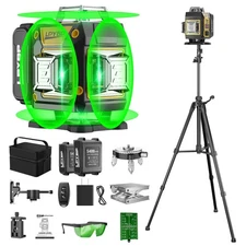 Laser Level 360 Self Leveling with Tripod, 200ft/60m working distance with ve...