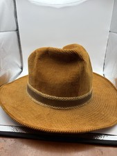 Vintage The Rustler Corduroy Cowboy Hat X-Large Union Made USA Western Fedora