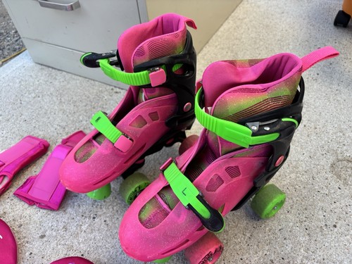 Gr. 3-6 Mädchen Rollschuhe Blades Knie Ellenbogen Handgelenk Polster - Bild 5 von 6