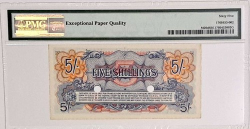 1948 Great Britain / British Armed Forces 5/- Shillings SN# CD2010045 PMG 65 EPQ - Picture 4 of 4