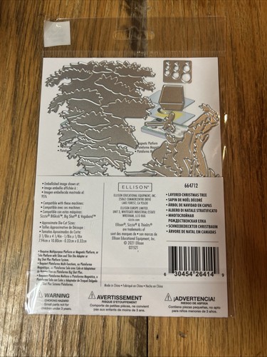 New Retired Sizzix Thinlits Layered Christmas Tree 8 Piece #664712 - Picture 2 of 2