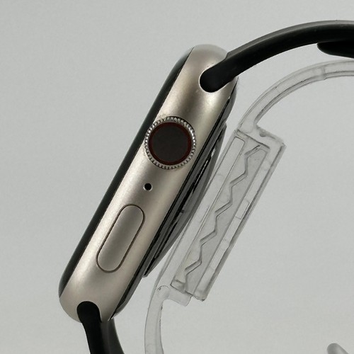 Apple Watch (Seria 9) 45mm Starlight Aluminium z czarnym sportowym (LTE) - Doskonały - Zdjęcie 3 z 5