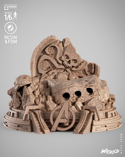 Classic Captain America Sculpture(300mm)/3D Printed/Unassembled/Unpainted/Wicked - Picture 13 of 15