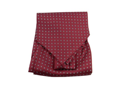 Ascot di seta stampata made in italy rosso bordeaux e vino splendidi cashe col - Imagen 5 de 16