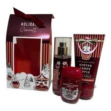 Bath  Body Works Holiday Sweets Winter Candy Apple 3 Piece Gift Set