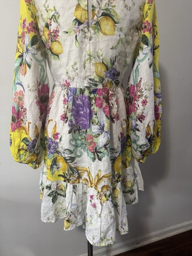 CAMILLA Short Tie Front Linen Dress Caterina Spritz RETAIL $699 Size S FLAW - Picture 13 of 24