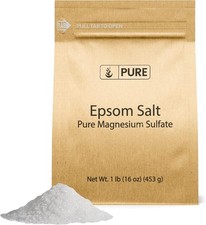 Sal De Epsom 1 Lb Sulfato De Magnesio Puro, Grado Alimenticio,