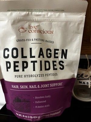 Live Conscious Collagen Peptides Hair, Skin, Nail & Joint Support 16 Oz