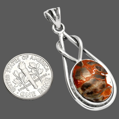 Natürlicher Tabu Jaspis 925 Sterling Silber Anhänger Schmuck P-1008 - Bild 2 von 5