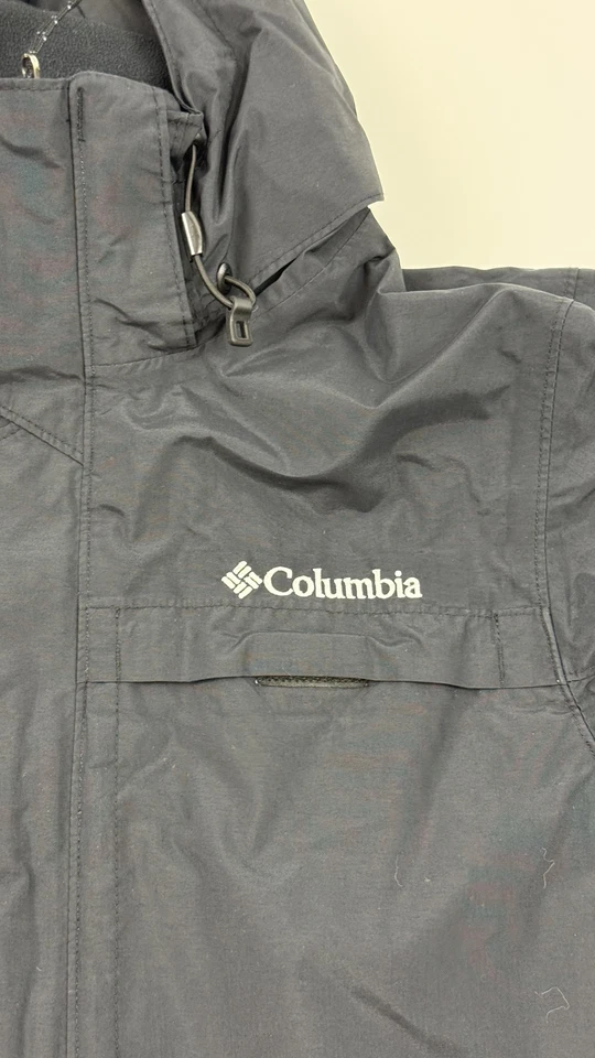 Columbia Jacket Mens Small Black Omni Tech Hooded Waterproof Interchange Coat - Image 4 of 4
