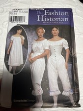 Simplicity Pattern 9769 Sz 14-20 Corset Chemise Pantaloons Costume Theater Uncut